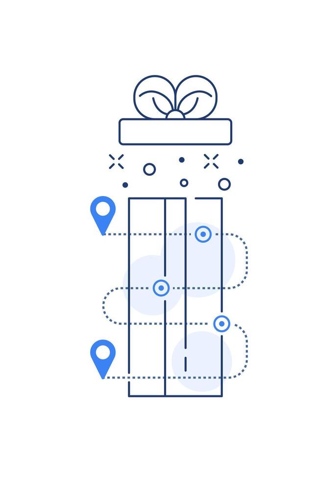 Gift box,incentive present,reward program,win special prize, earn loyalty points, collect bonuses vector