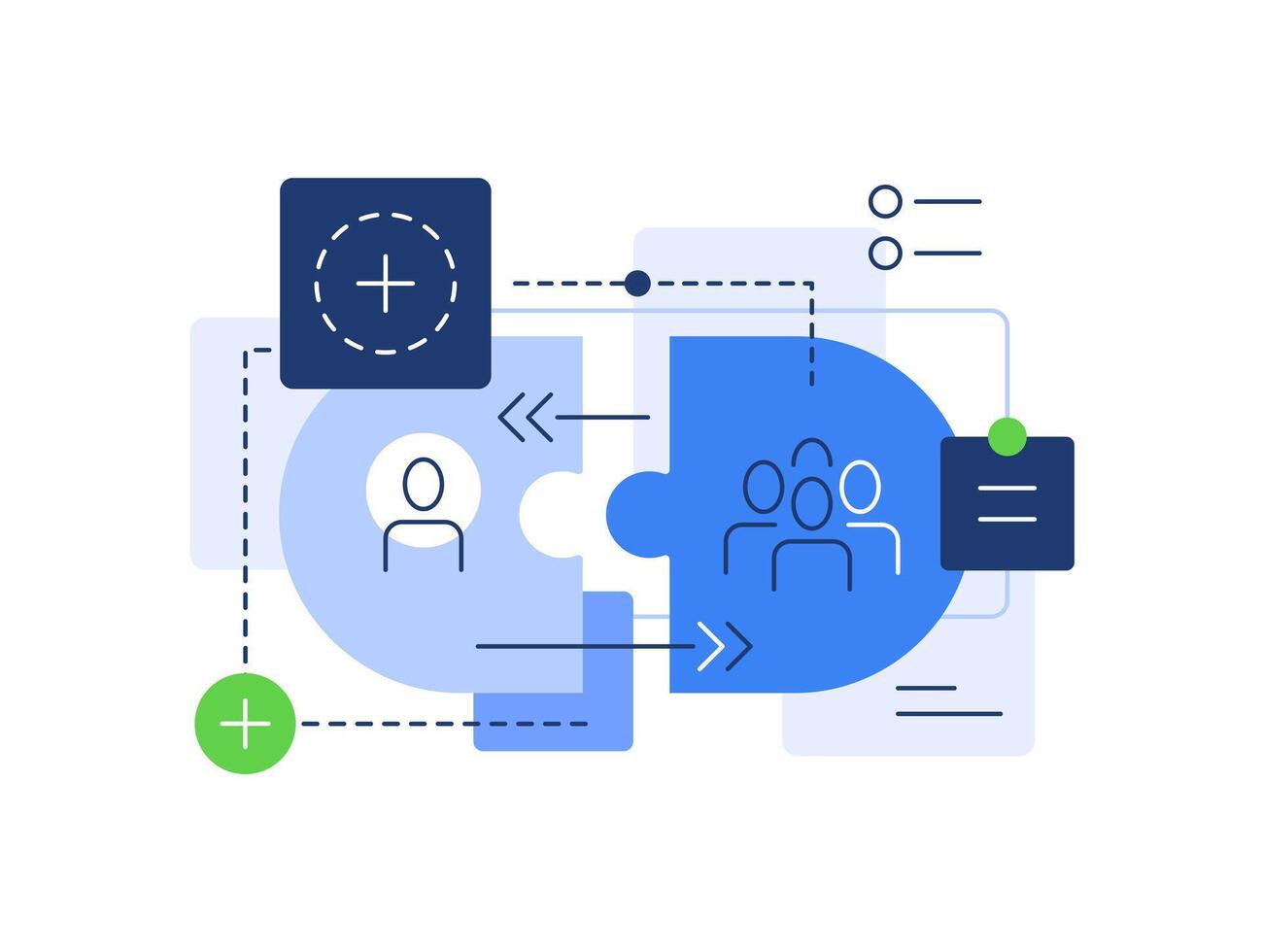 Human figures connected as puzzles,Team concept,Social connections, infographic elements vector