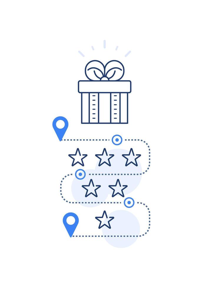 Gift box,incentive present,reward program,win special prize, earn loyalty points, collect bonuses vector