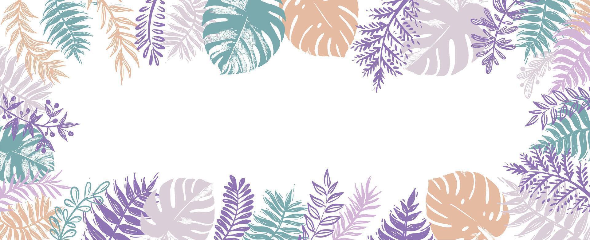 Hello Summer, exotic jungle leaves. . vector