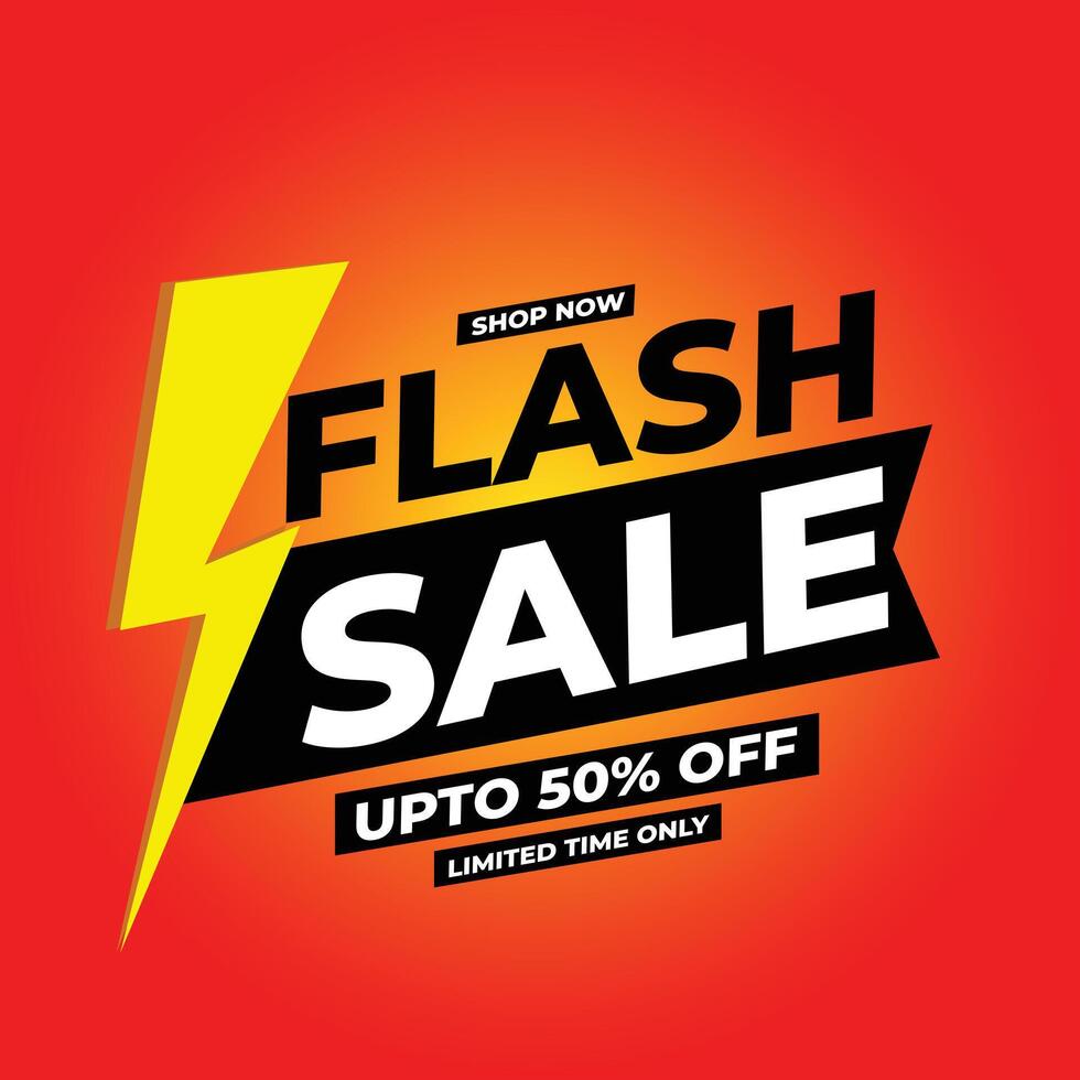 Flash Sale promotional labels. 50 off offer shop now with red bg vector