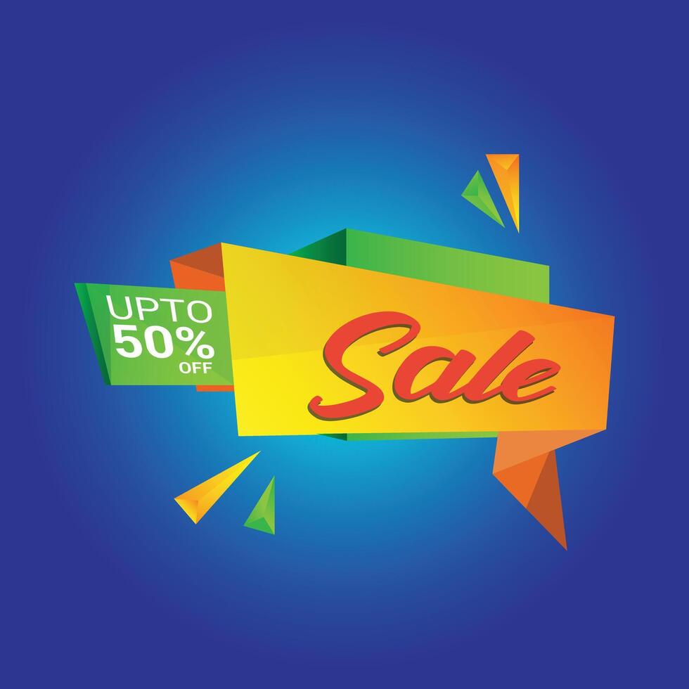 Flash sale mega sale offer illustration with blue background. 50 off sale Illustration. vector