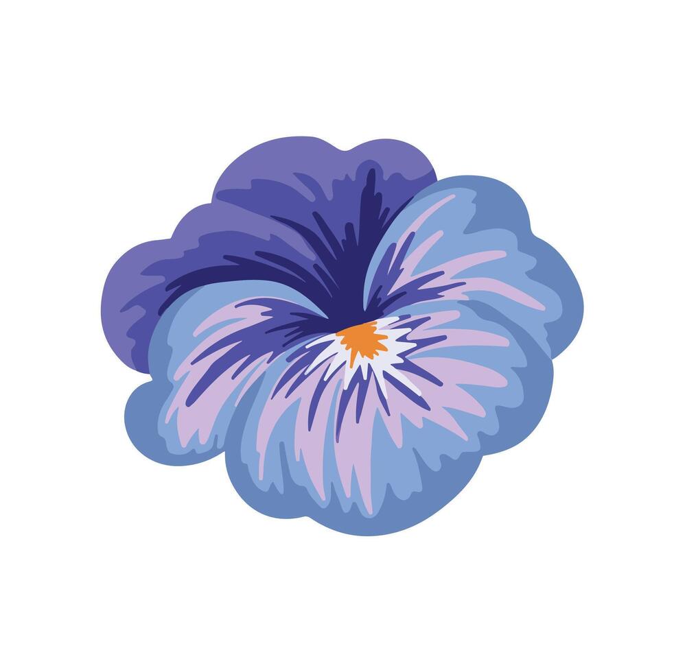 wildflowers decoration stylized bright lilac pansies, illustration vector