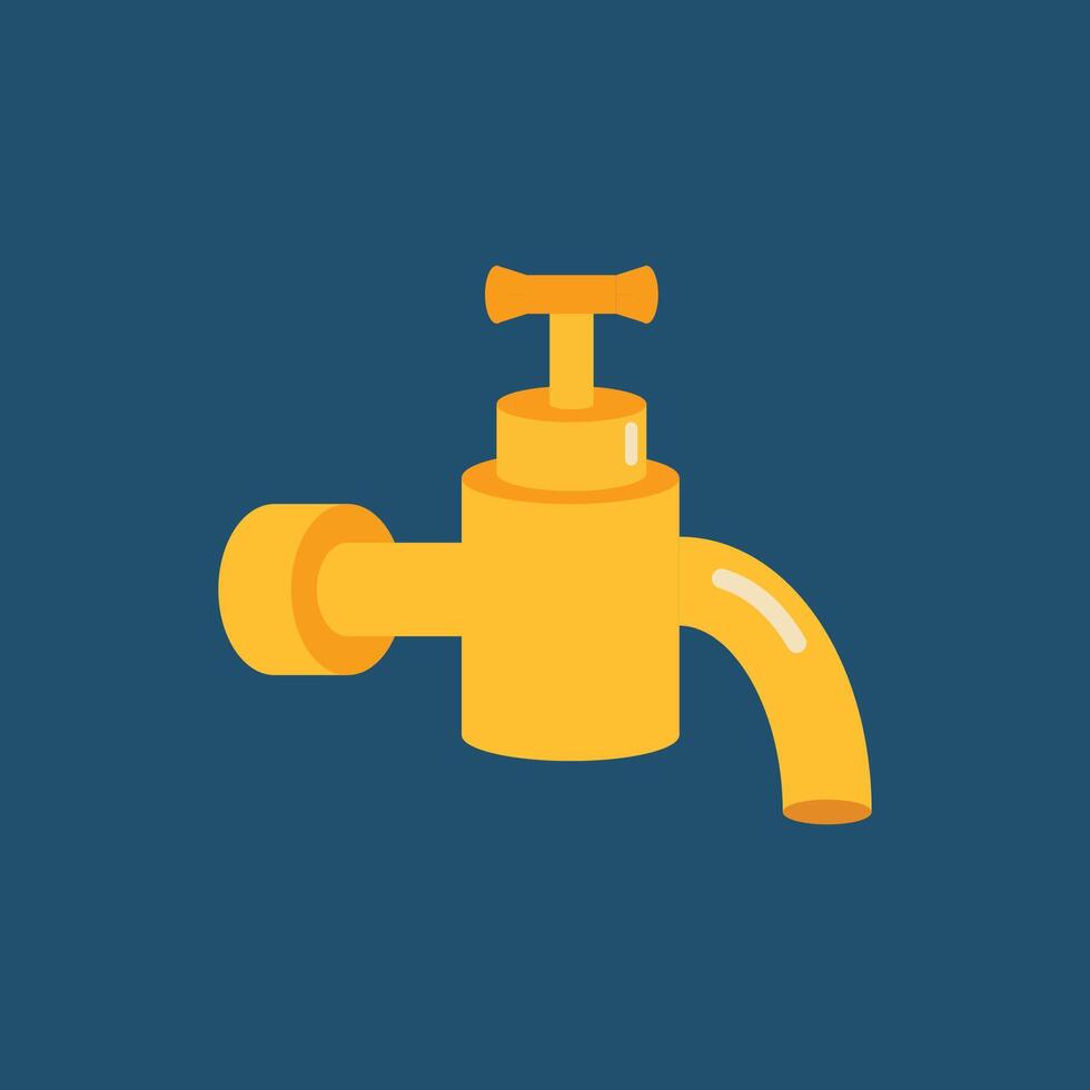 Golden tap in flat style vector