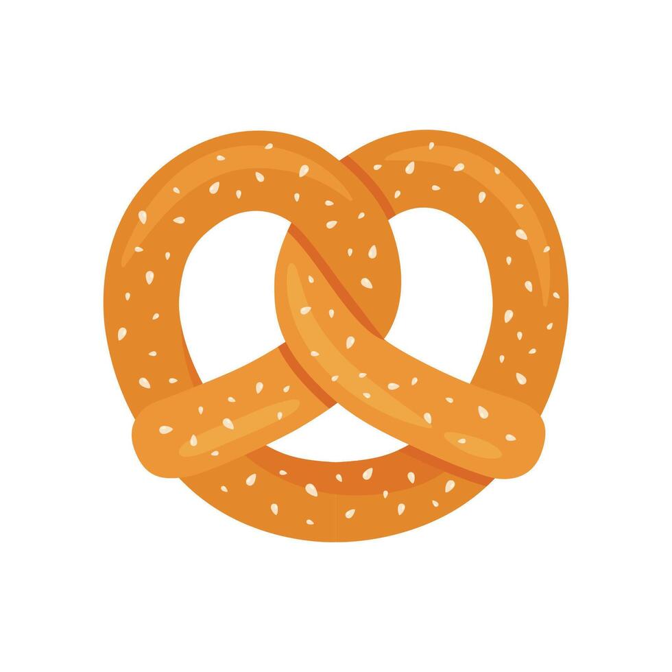 Bavarian pretzel isolated on white background vector