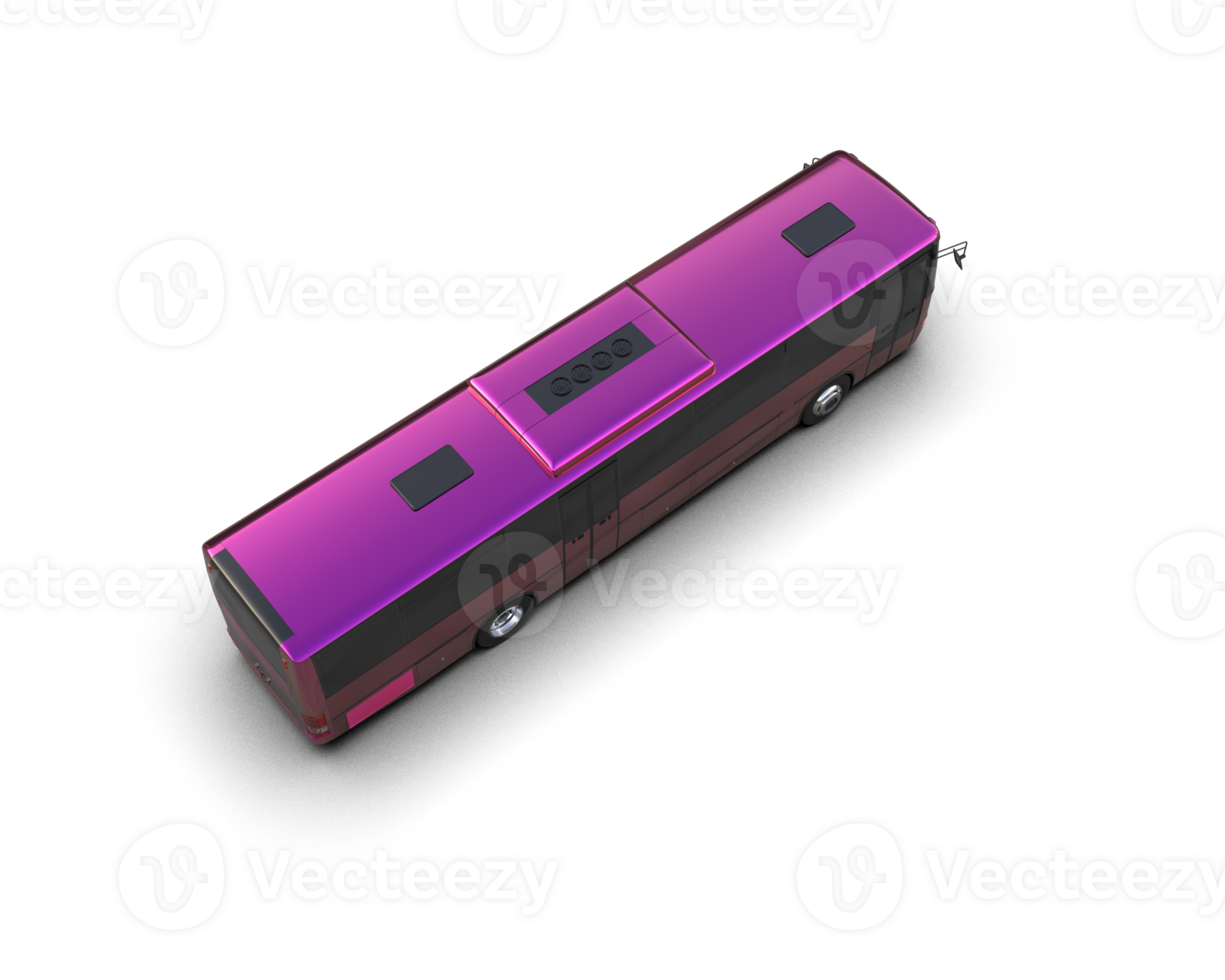 Realistic bus isolated on background. 3d rendering - illustration png