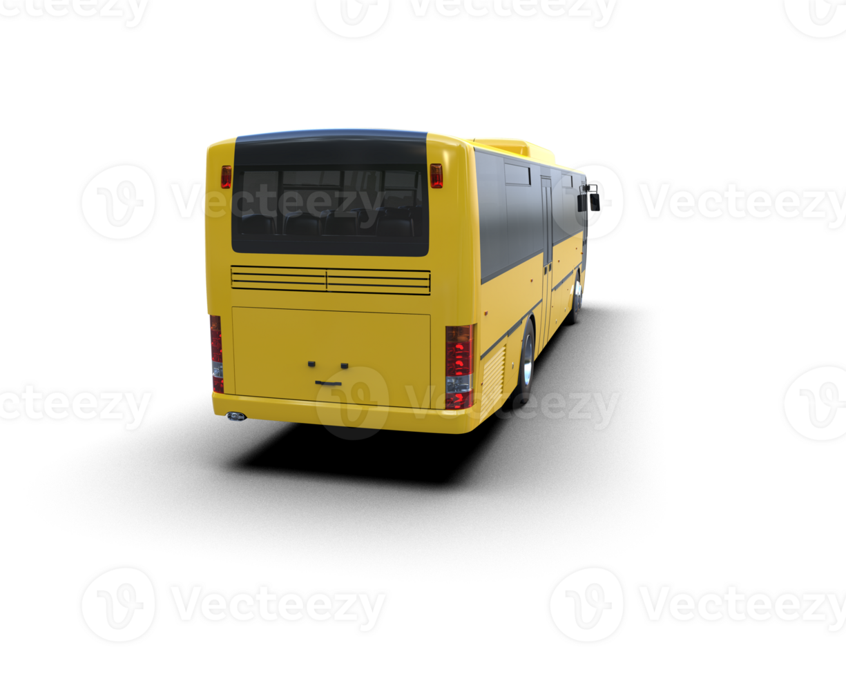 Realistic bus isolated on background. 3d rendering - illustration png