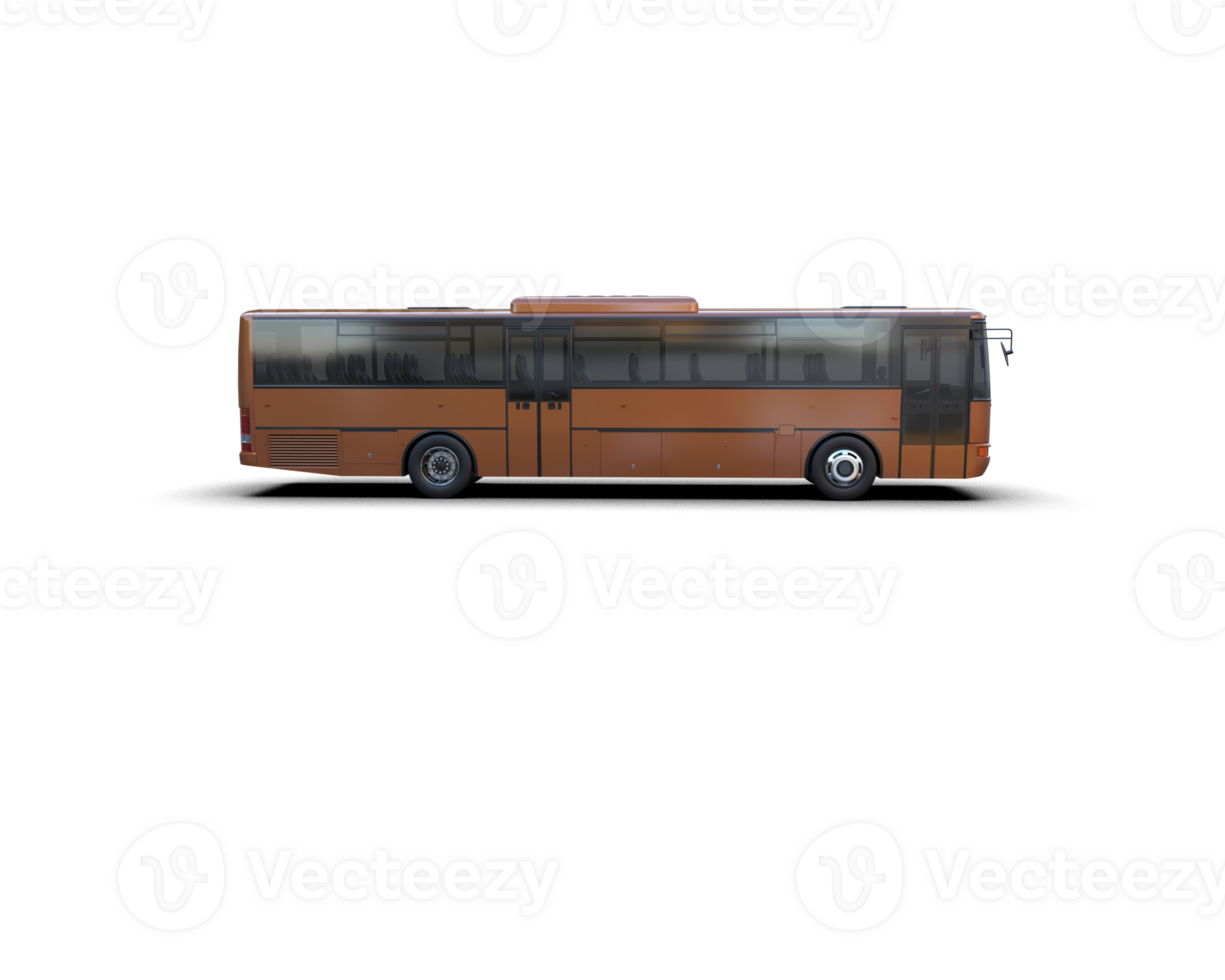 Realistic bus isolated on background. 3d rendering - illustration png