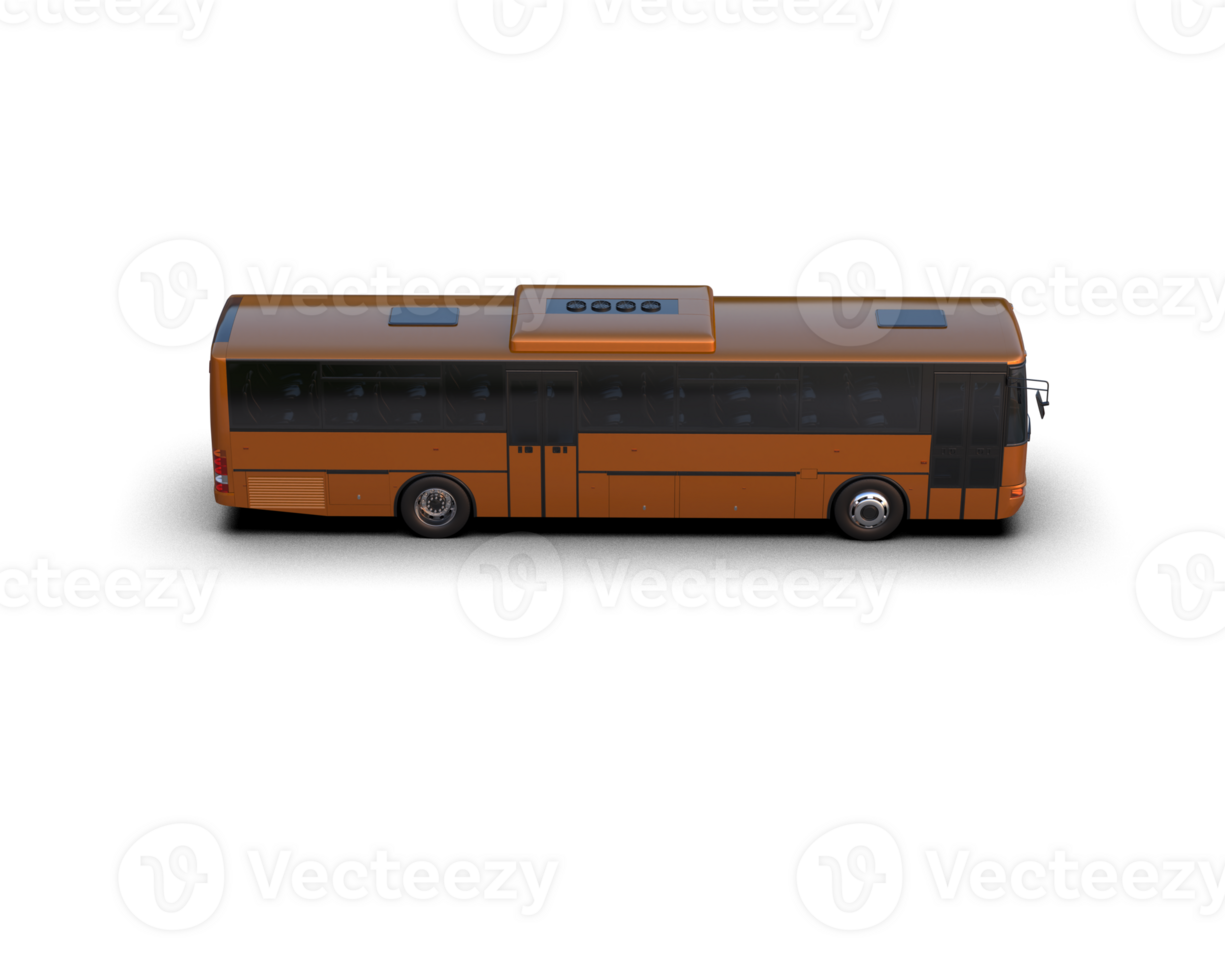 Realistic bus isolated on background. 3d rendering - illustration png