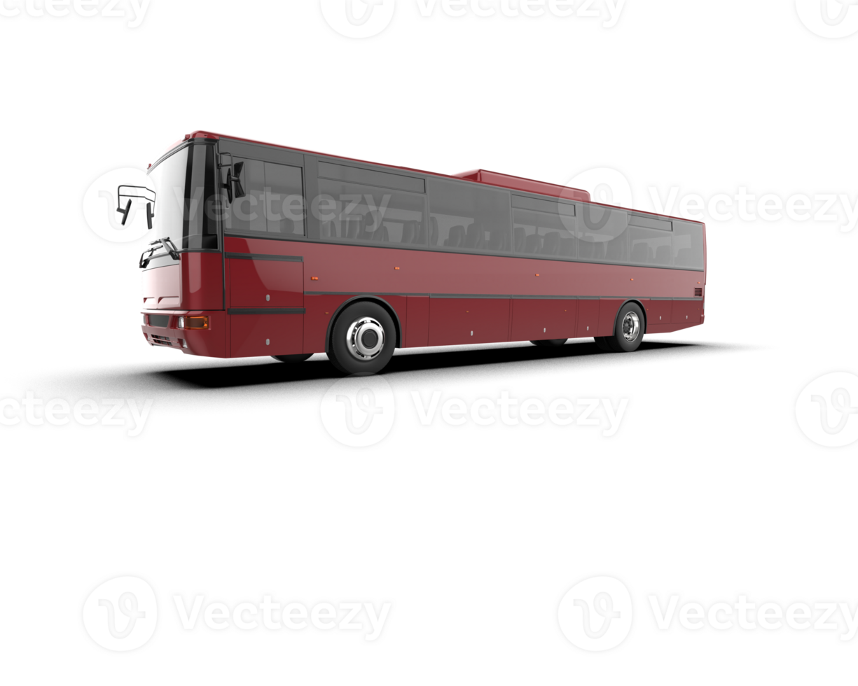 Realistic bus isolated on background. 3d rendering - illustration png