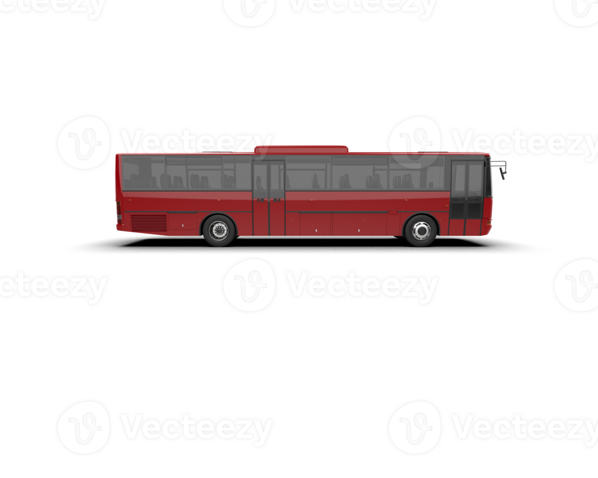 Realistic bus isolated on background. 3d rendering - illustration png