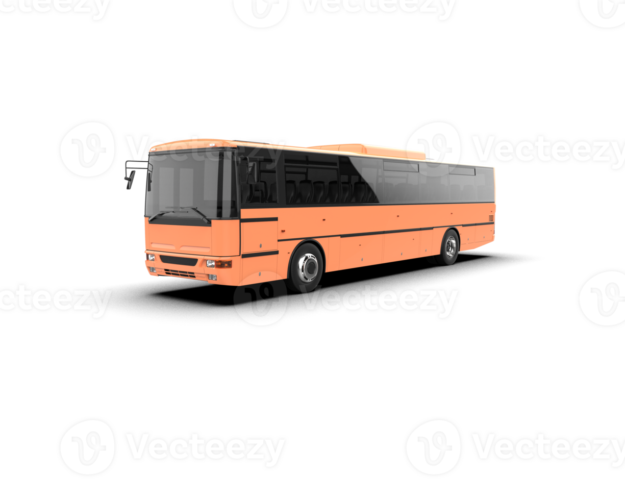 Realistic bus isolated on background. 3d rendering - illustration png