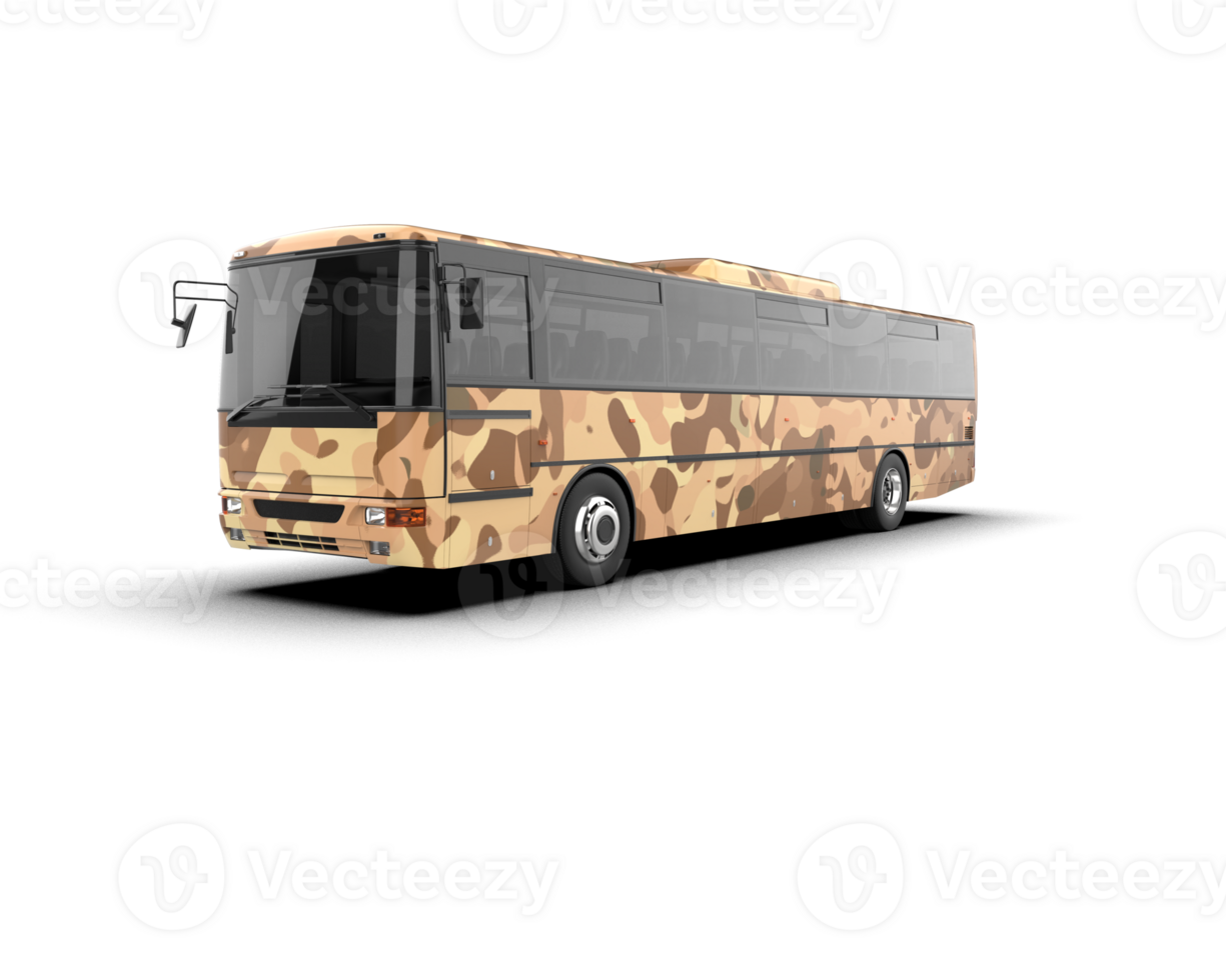 Realistic bus isolated on background. 3d rendering - illustration png