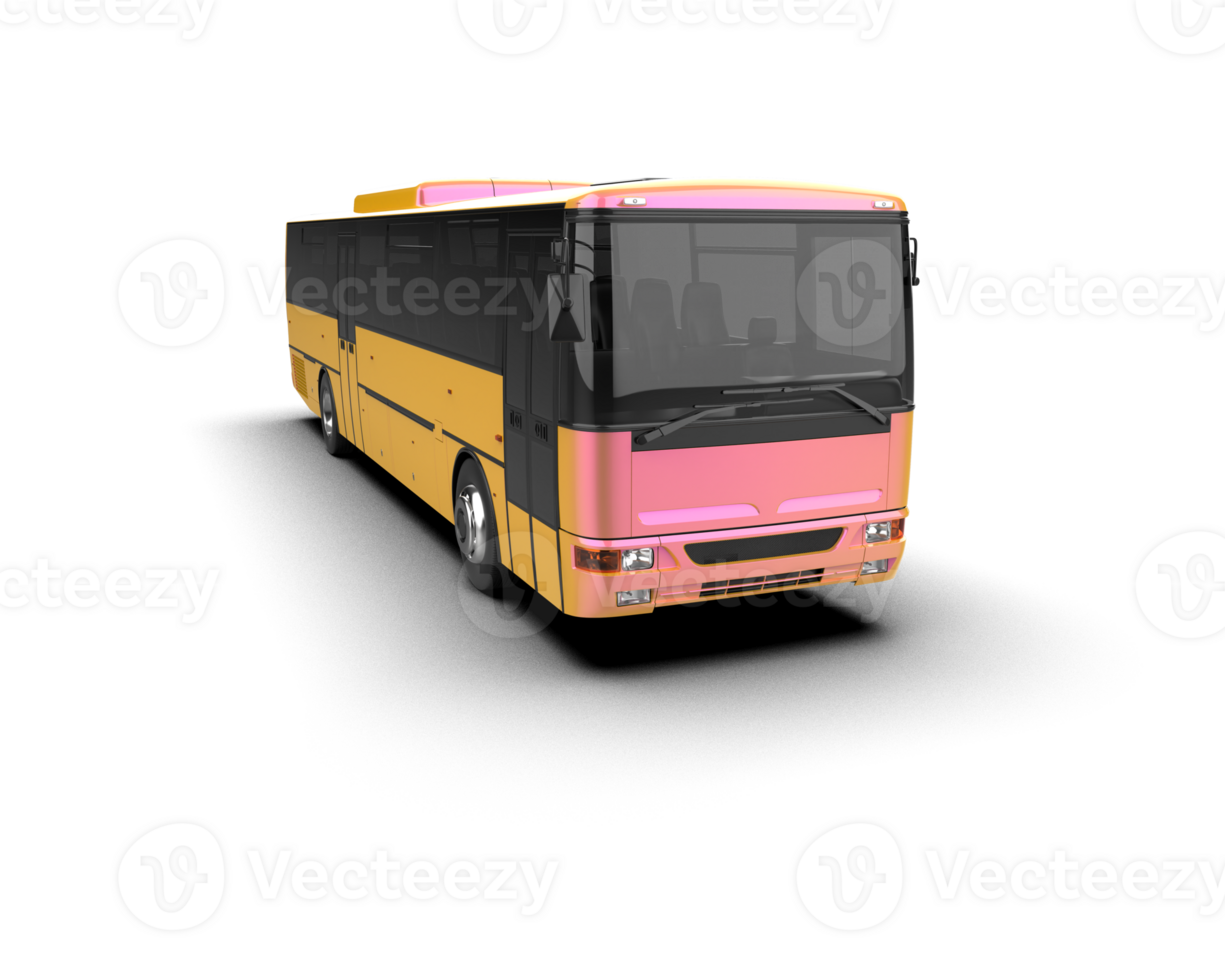 Realistic bus isolated on background. 3d rendering - illustration png