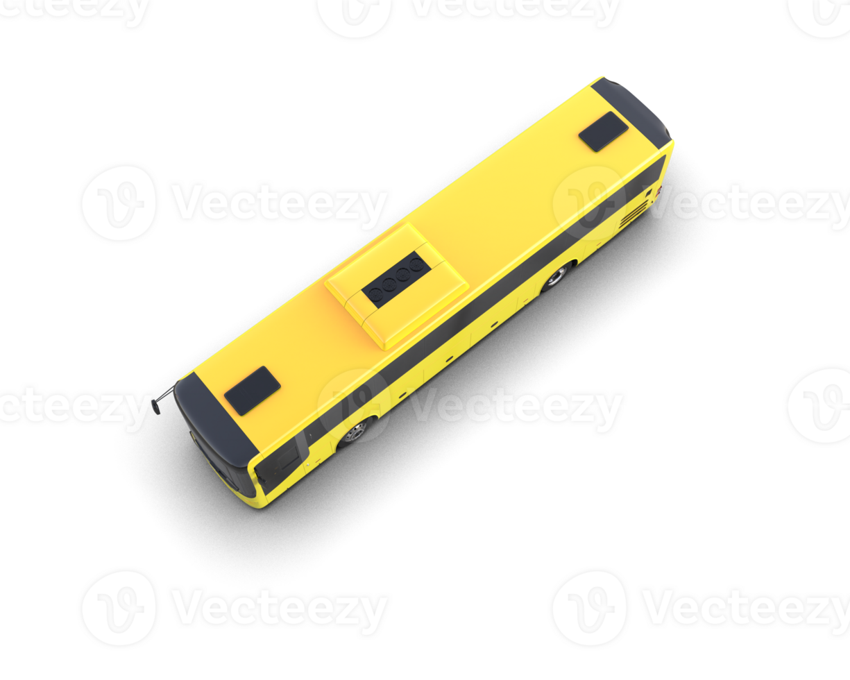 Realistic bus isolated on background. 3d rendering - illustration png