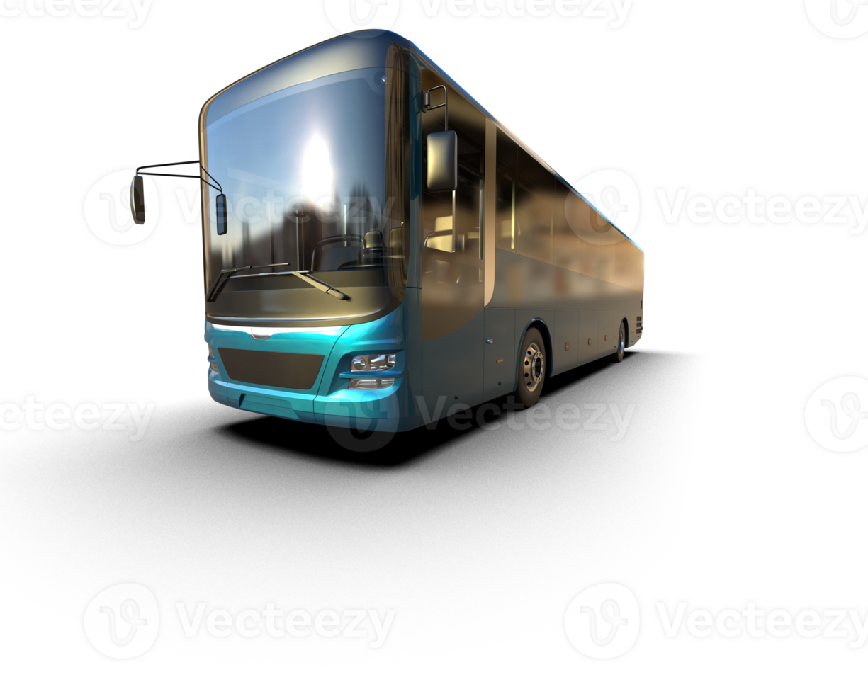 Realistic bus isolated on background. 3d rendering - illustration png