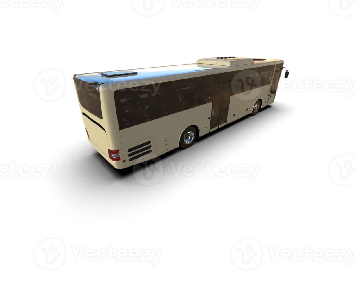 Realistic bus isolated on background. 3d rendering - illustration png