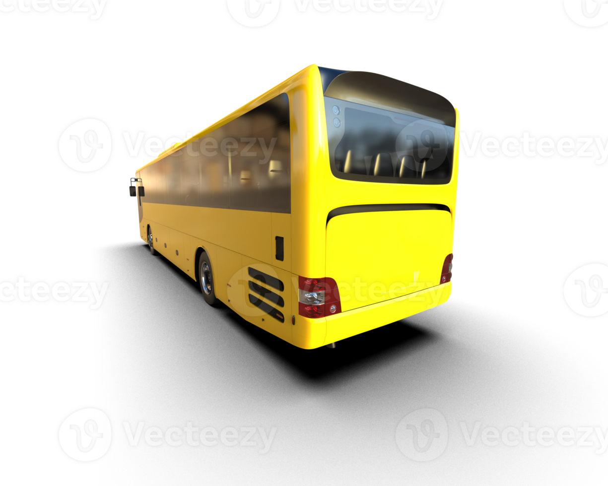 Realistic bus isolated on background. 3d rendering - illustration png