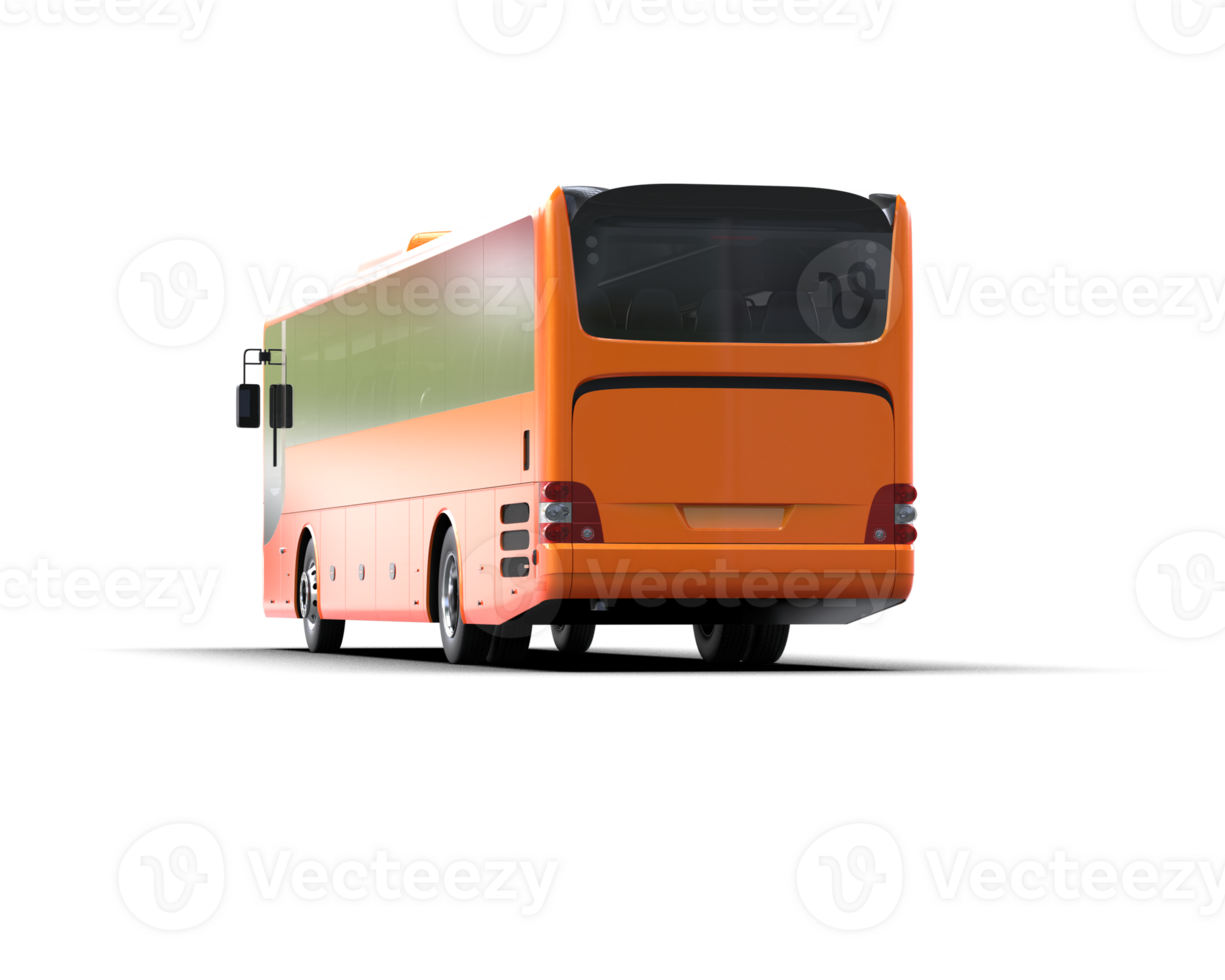 Realistic bus isolated on background. 3d rendering - illustration png