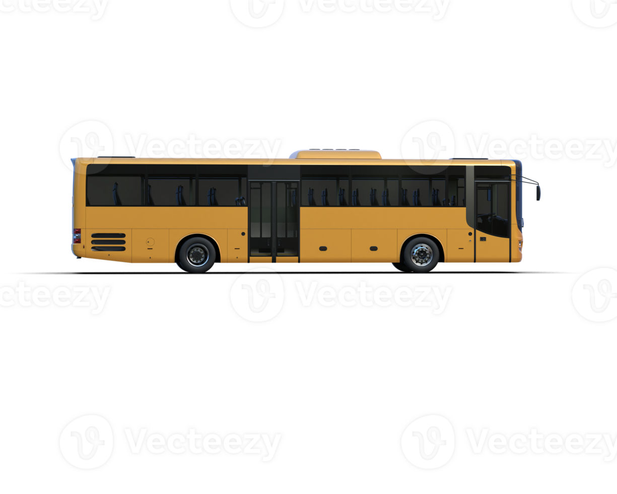 Realistic bus isolated on background. 3d rendering - illustration png