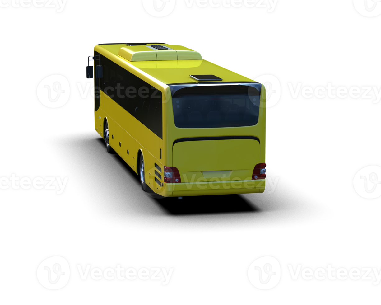 Realistic bus isolated on background. 3d rendering - illustration png
