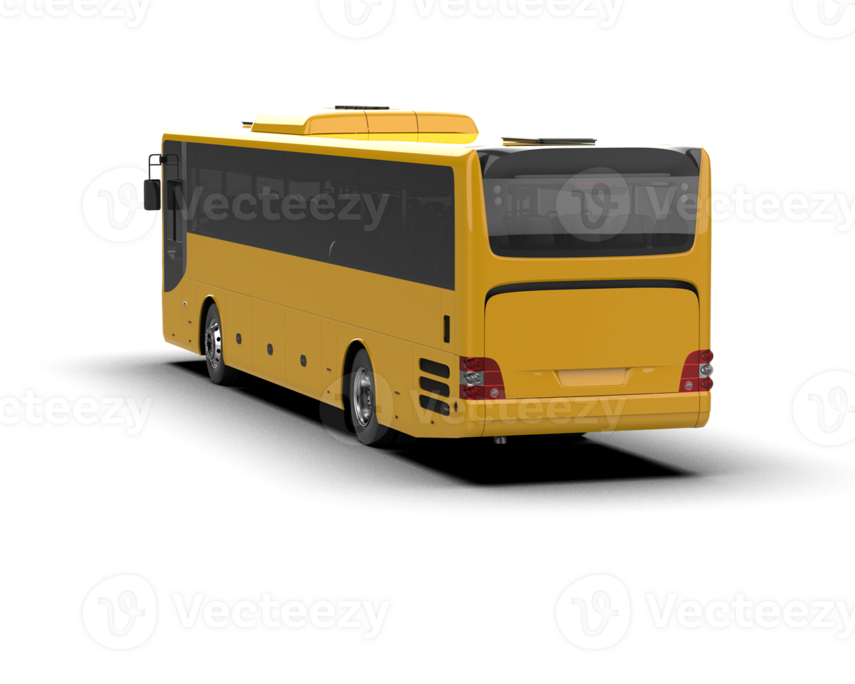 Realistic bus isolated on background. 3d rendering - illustration png