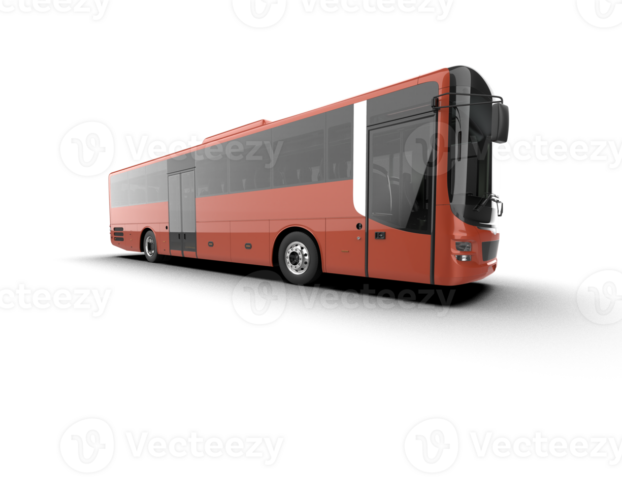 Realistic bus isolated on background. 3d rendering - illustration png