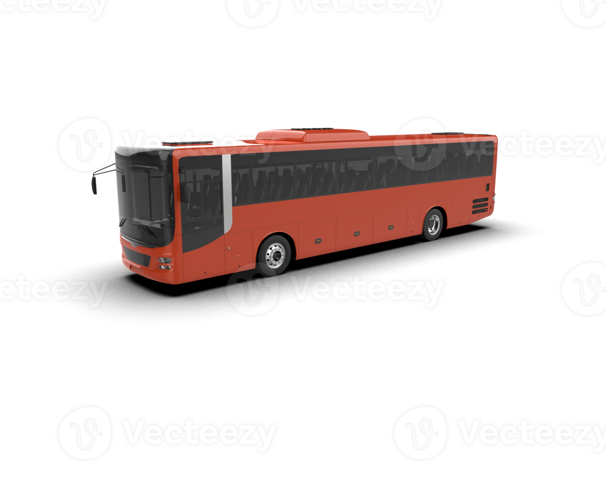 Realistic bus isolated on background. 3d rendering - illustration png