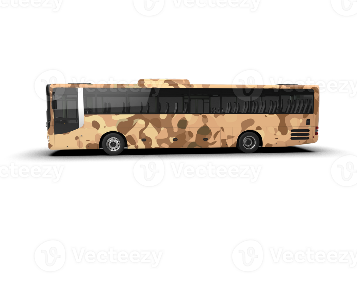 Realistic bus isolated on background. 3d rendering - illustration png