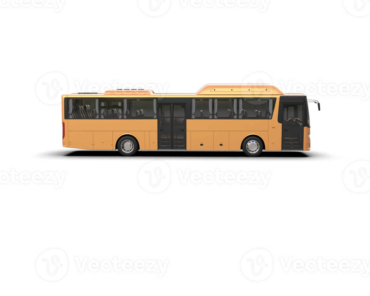 Realistic bus isolated on background. 3d rendering - illustration png