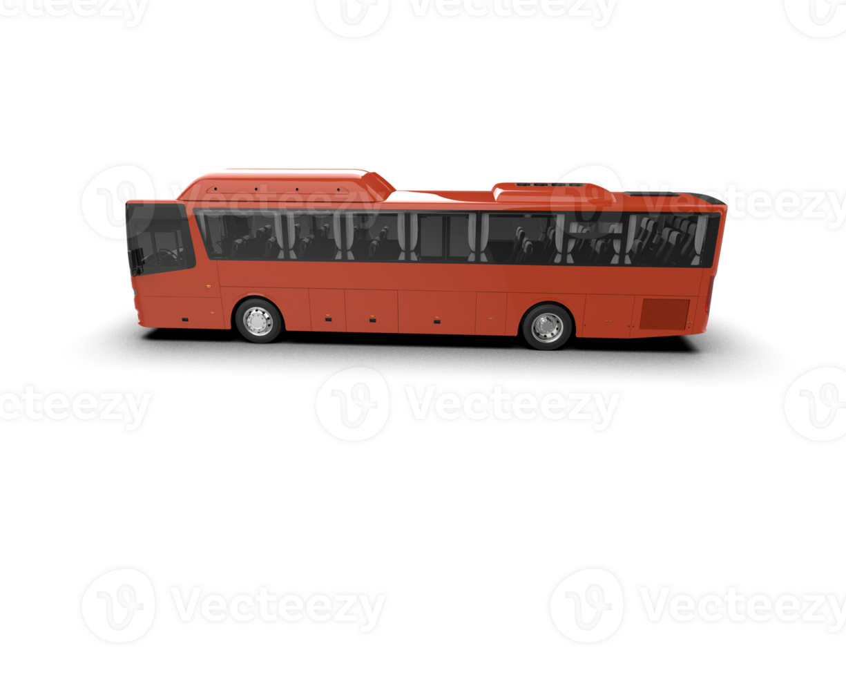 Realistic bus isolated on background. 3d rendering - illustration png