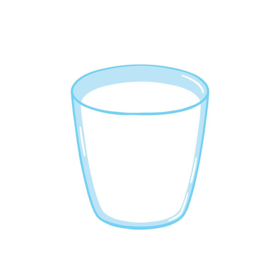 A glass of milk in cute cartoon illustration vector