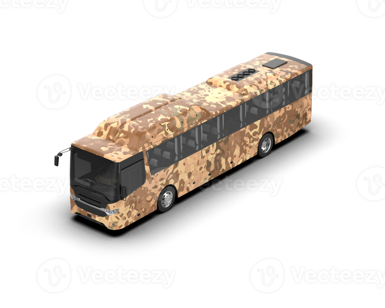 Realistic bus isolated on background. 3d rendering - illustration png