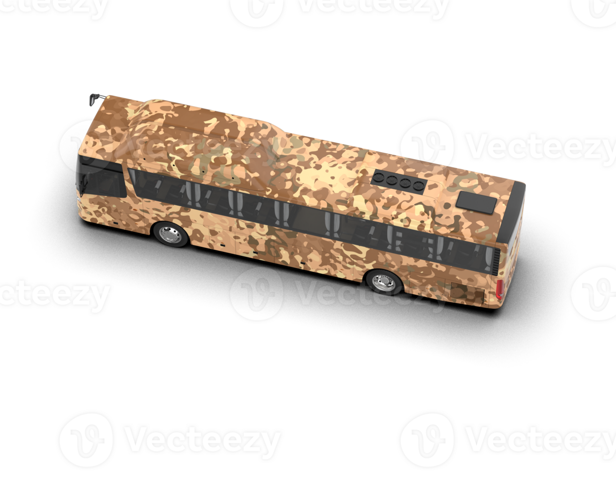 Realistic bus isolated on background. 3d rendering - illustration png