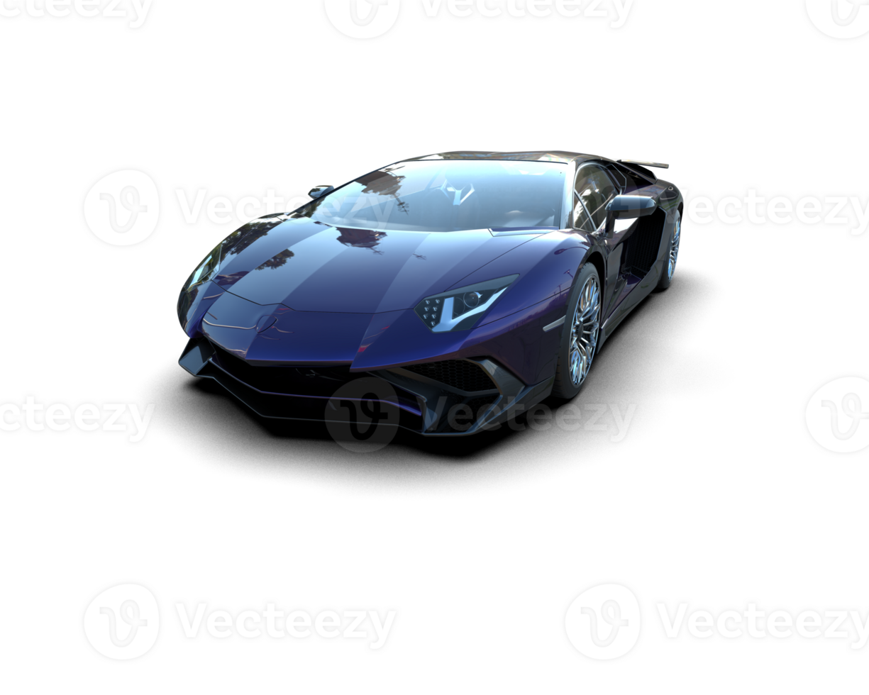 Realistic sport car isolated on background. 3d rendering - illustration png