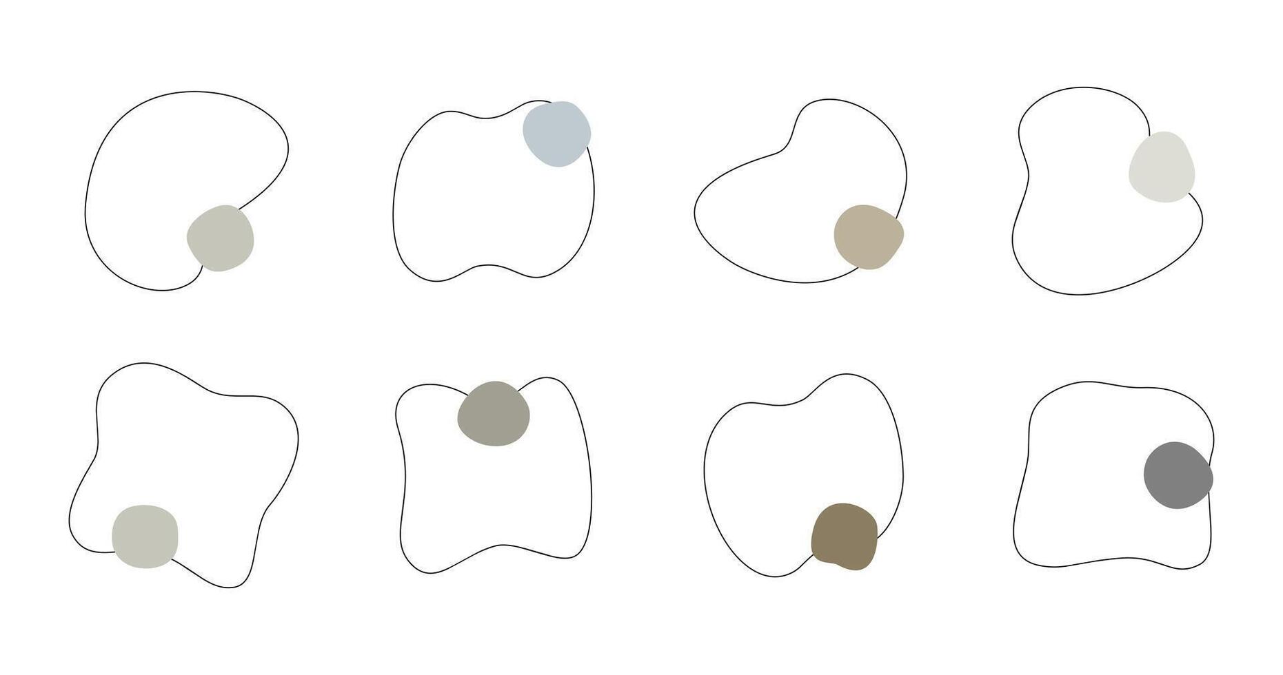 Pastel liquid blob shapes, pastel organic random forms, fluid silhouette, simple smooth ink stain. Highlight for social media stories vector