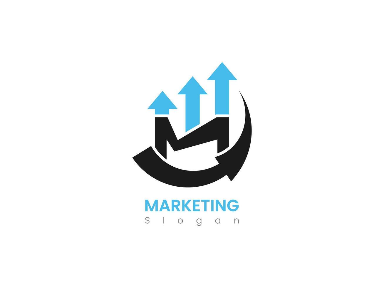 Free Marketing logo design. Financial Logo Template with Marketing Growth Arrow vector