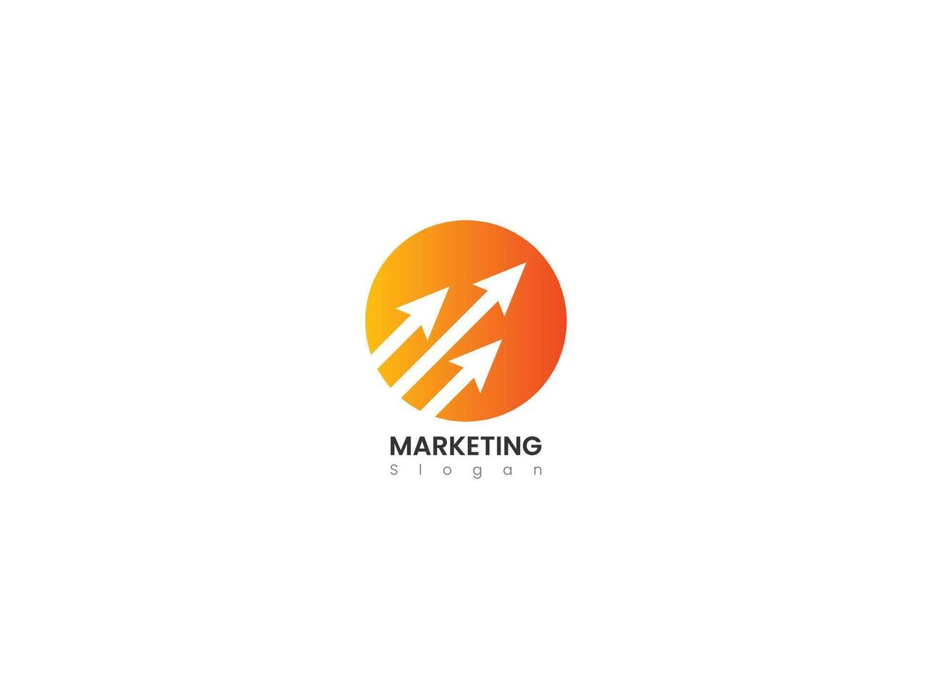 Free Marketing logo design. Financial Logo Template with Marketing Growth Arrow vector