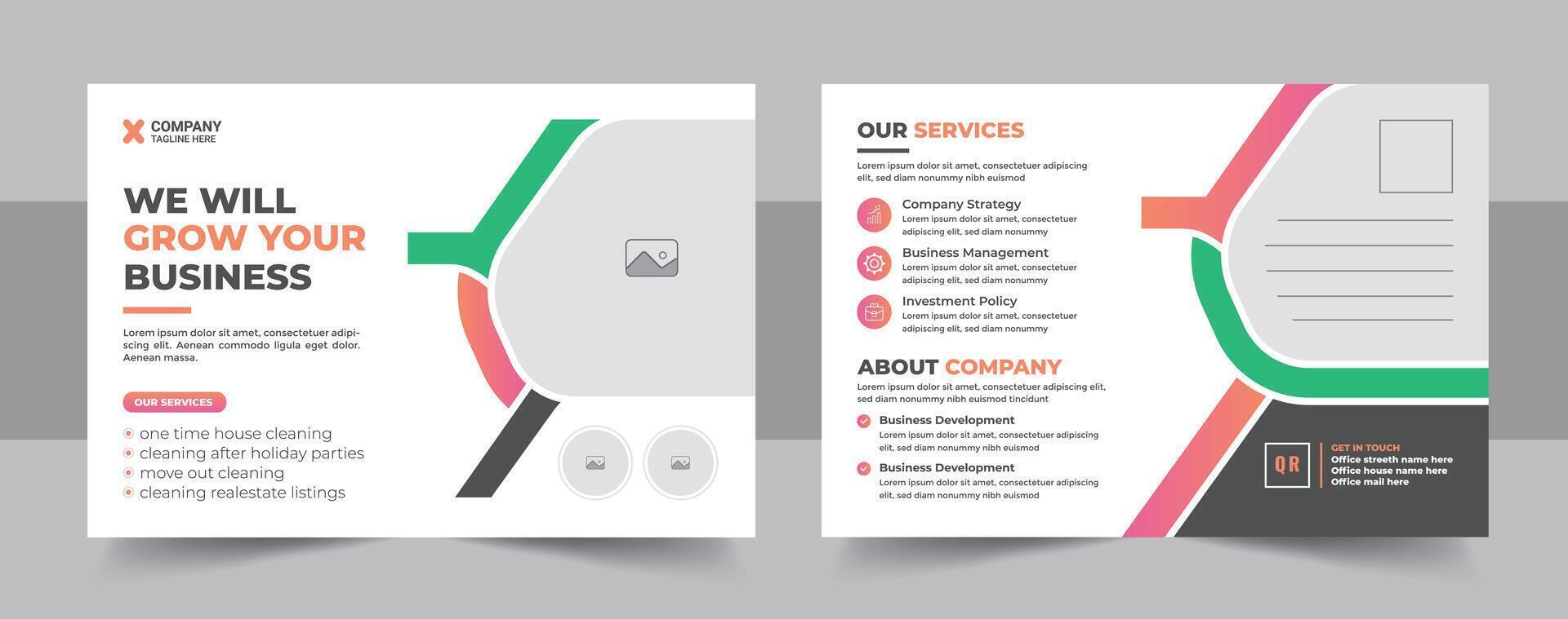 Modern corporate postcard design template or creative and modern postcard Template Design vector