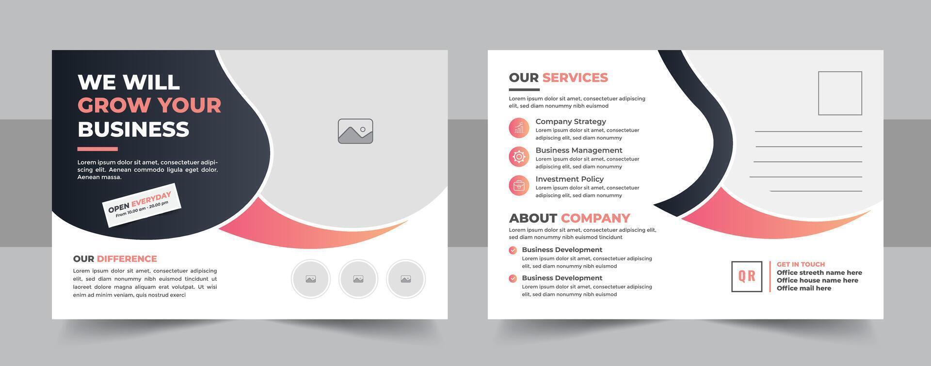 Modern corporate postcard design template or creative and modern Modern corporate postcard design template or creative and modern