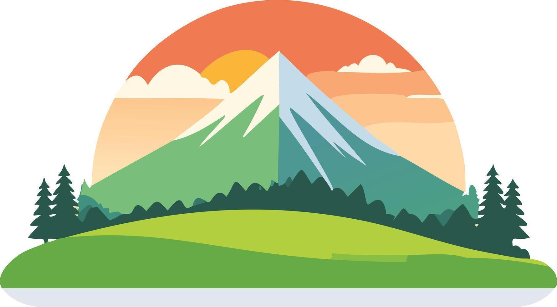 Nature landscape for graphic work vector