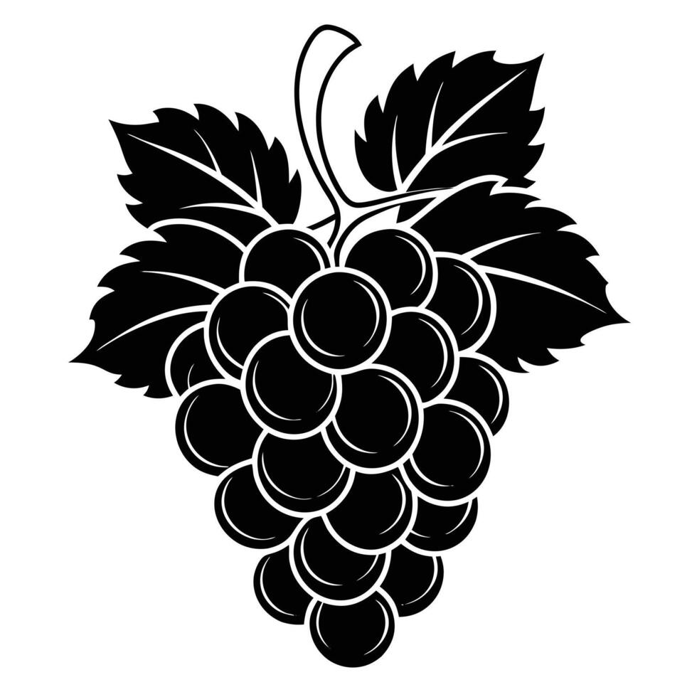 Grapes leaves silhouette vector