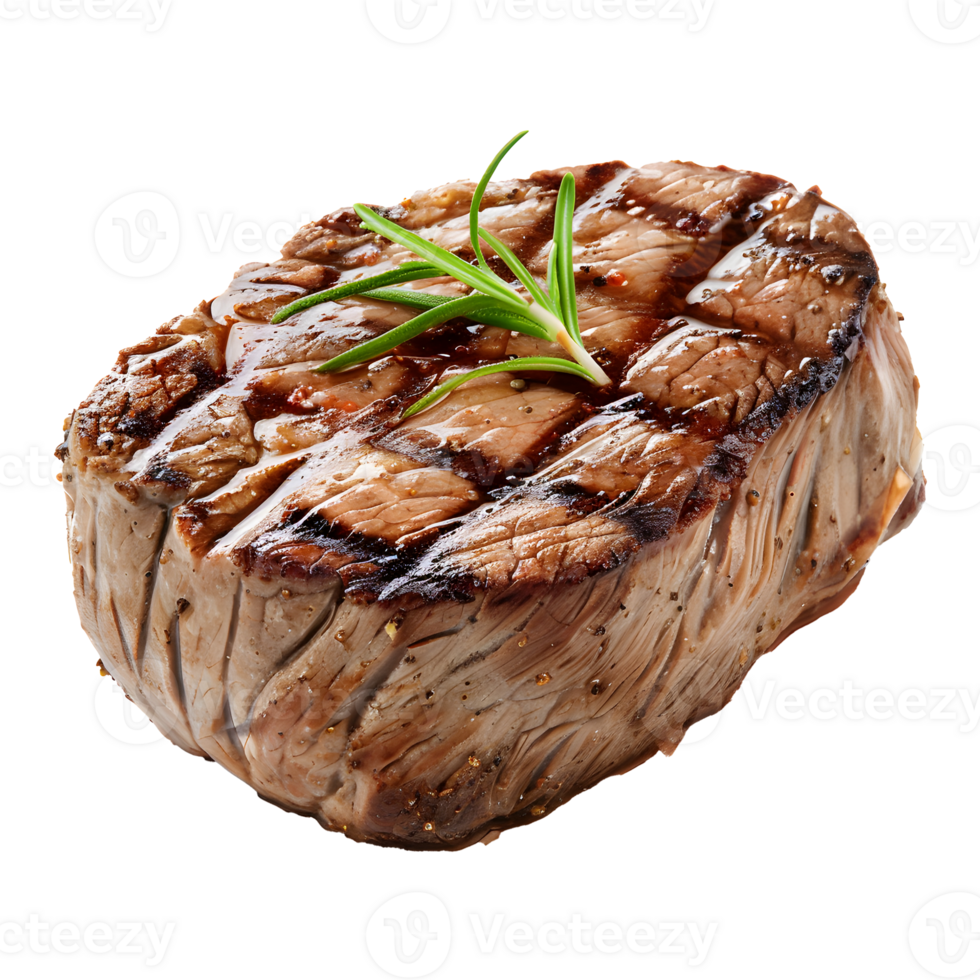Tasty grilled beef fillet steak isolated on transparent background png