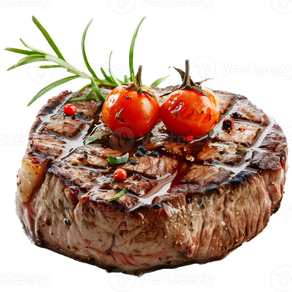 Tasty grilled beef fillet steak isolated on transparent background png