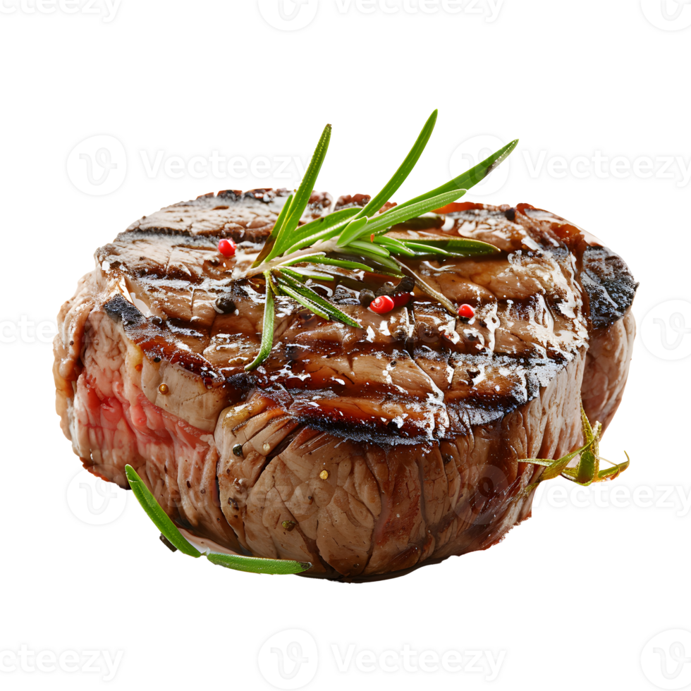 Tasty grilled beef fillet steak isolated on transparent background png