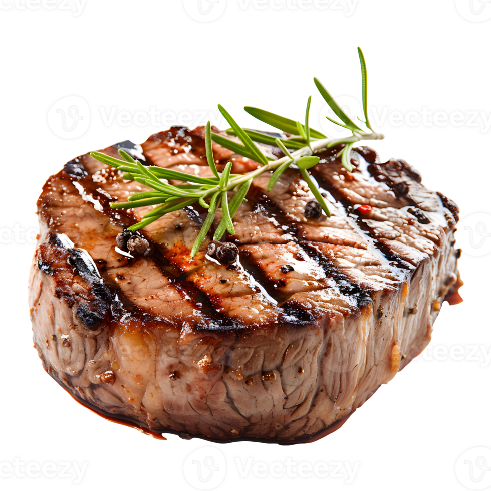 Tasty grilled beef fillet steak isolated on transparent background png