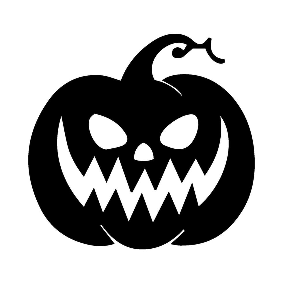 Scary Pumpkin Face Illustration. Halloween Icon with Evil Grinning Expression. Isolated on Transparent Background. Perfect for Spooky Party Decorations, Monster Clip Art, Trick or Treat Designs vector