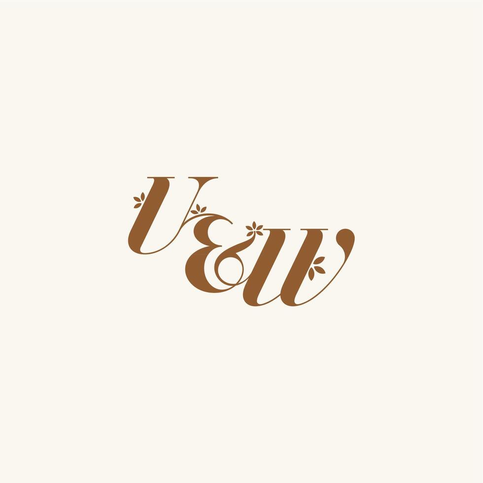 organic and nature concept UW beauty bold monogram leaf logo letter initial wedding vector