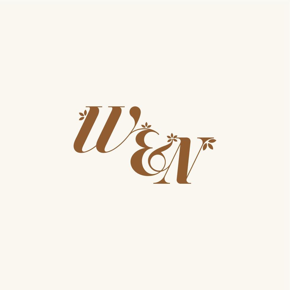 organic and nature concept WN beauty bold monogram leaf logo letter initial wedding vector