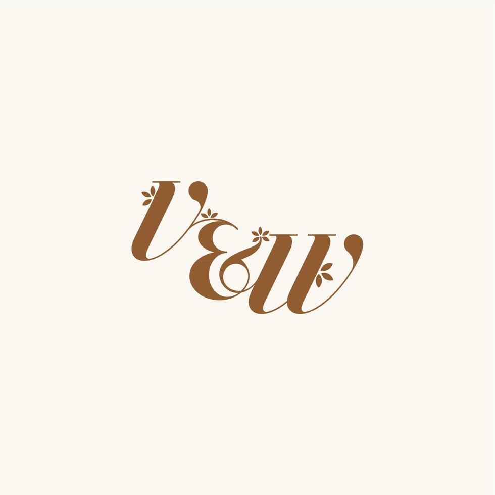 organic and nature concept VW beauty bold monogram leaf logo letter initial wedding vector